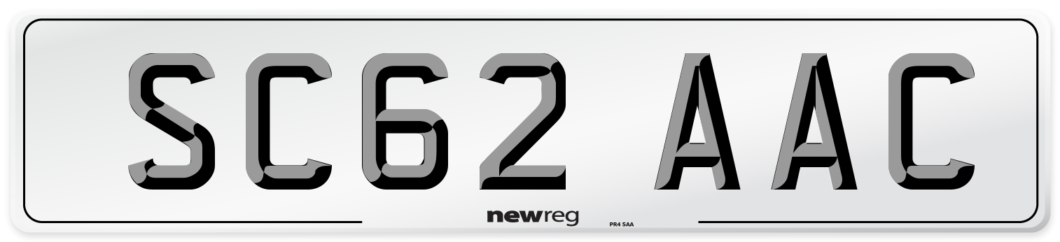 SC62 AAC Number Plate from New Reg